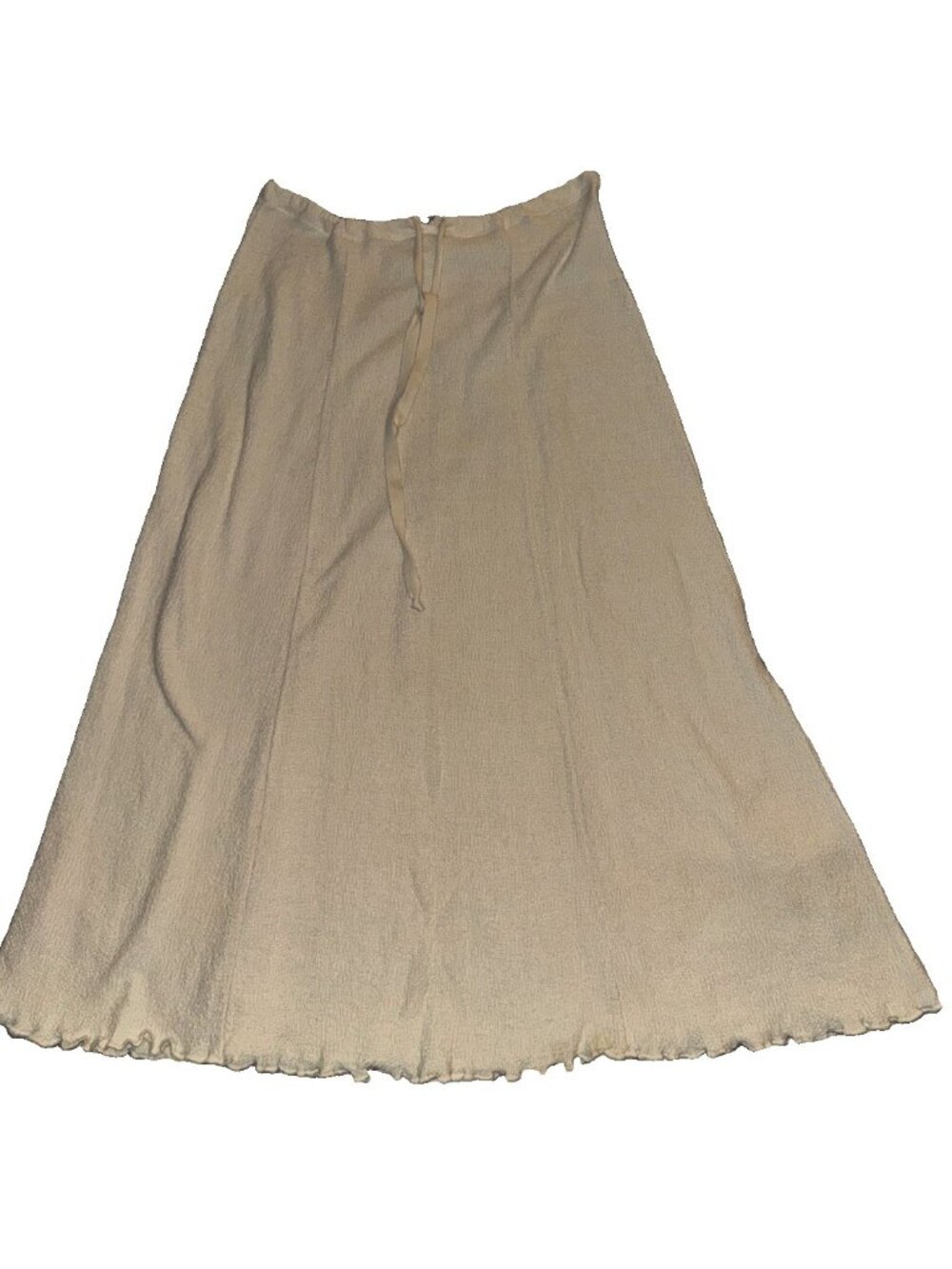 Peruvian 100% Cotton Knit Maxi Skirt | Cream White Boho Sweater Drawstring |
